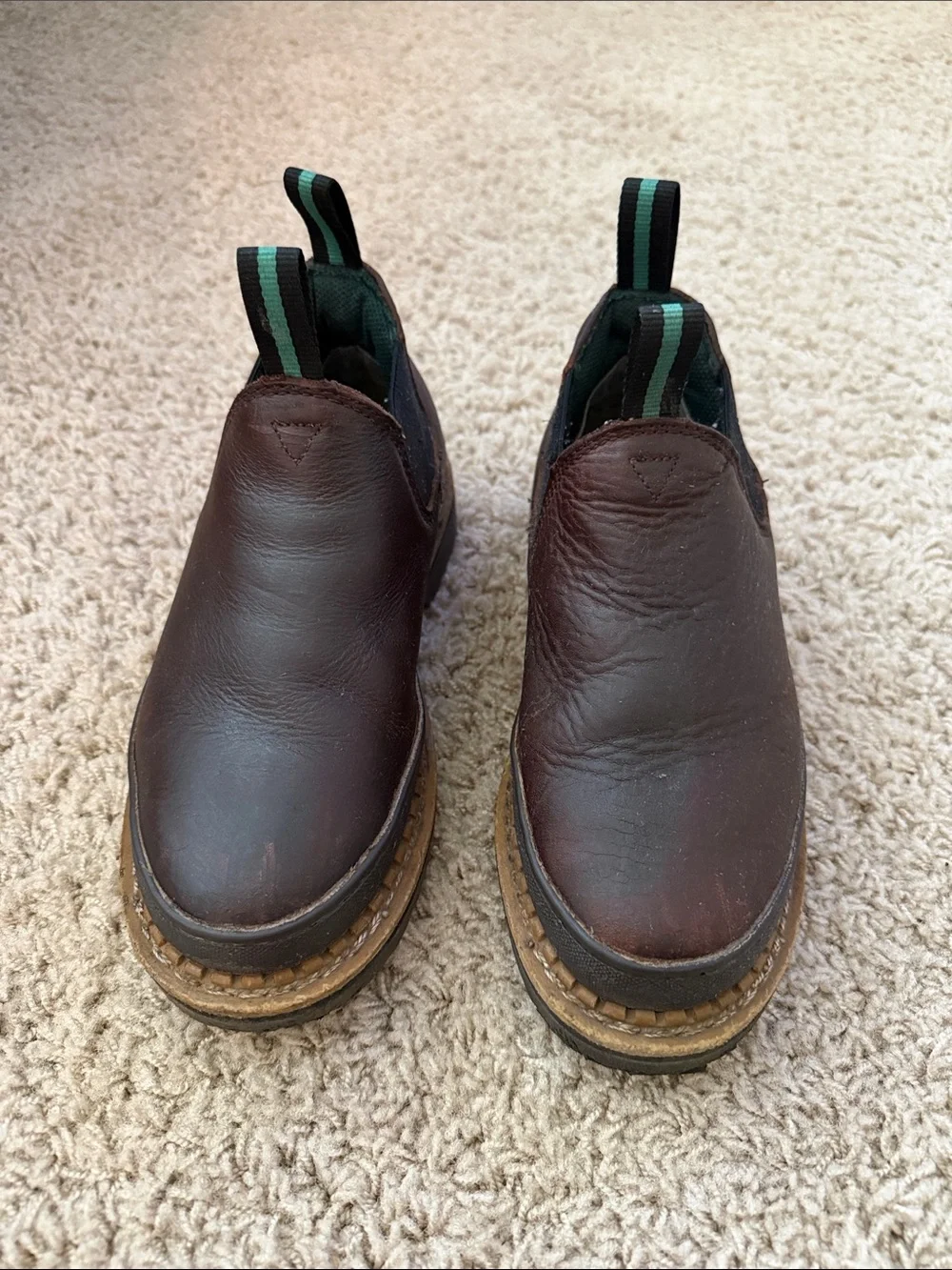 Brown Leather Slip-On Men’s Work Shoes